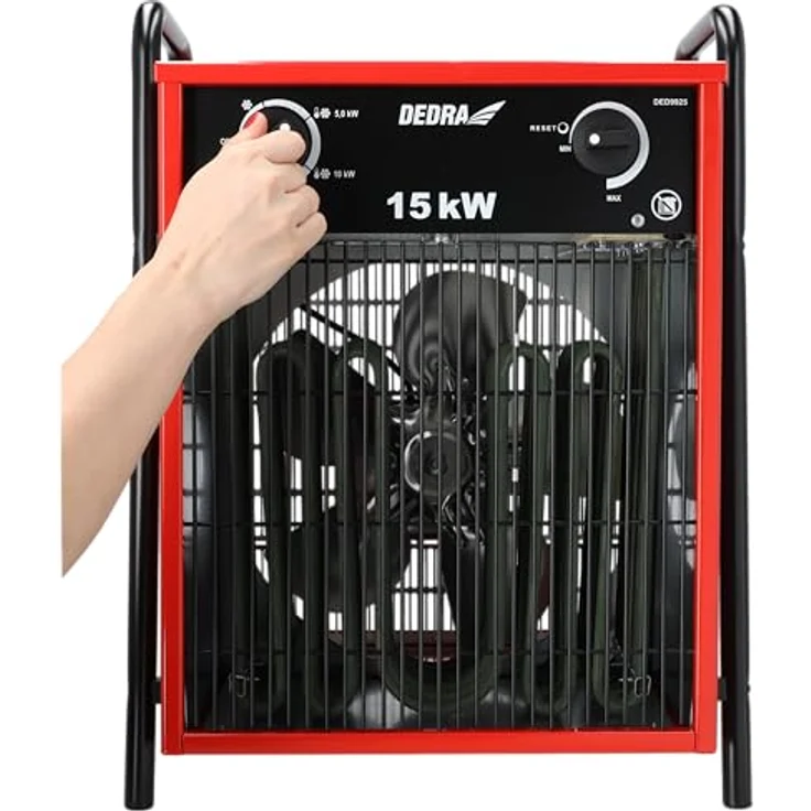 Dedra DED9925, Elektrische Heizung 15kW, roter Konvektor-Raumheizer für Räume bis 150 m², 3 Phasen – Bild 10
