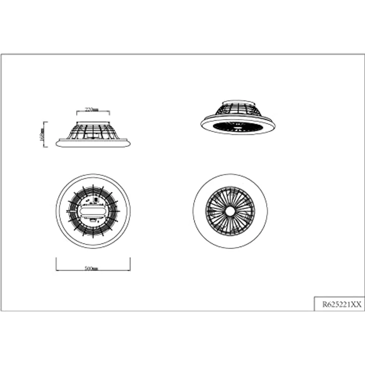Reality Leuchten LED Deckenventilator, Sterneneffekt, Fernbedienung, STRALSUND – Bild 11