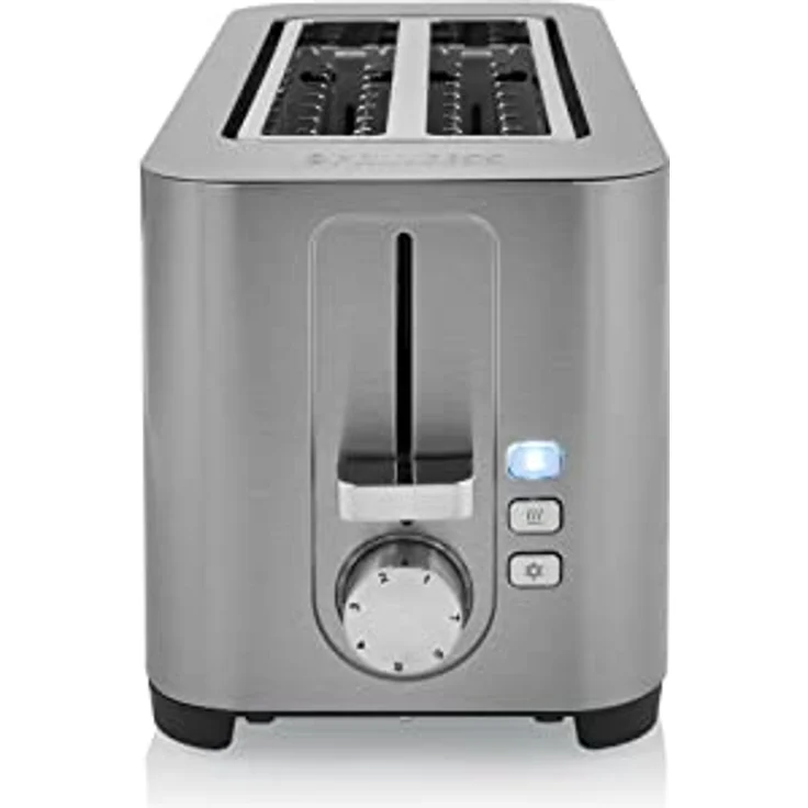 Princes 142402 Doppel-Langschlitztoaster, 2 lange Schlitze, 1400 W, Edelstahl, 4 kleine oder 2 große Scheiben, Brötchenaufsatz, 7 Bräunungsstufen, Krümelschublade, silber – Bild 6