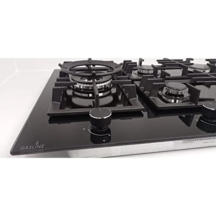 Gasline GAG70GLG Einbau Gasherd, 5-flammig, Schwarz Glaskeramik, 3,8 kW WOK Brenner, Sabaf-Brenner, Erdgas/Propangas, Elektrische 1-Handzündung, Thermoelektrische Zündsicherung – Bild 5