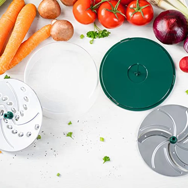 Genius Nicer Dicer Pegasus Gemüseschneider Zubehör-Set 4tlg - Messereinsätze mit dem Nicer Dicer Pegasus kompatibel | fein Schneiden, grob Reiben – Bild 5