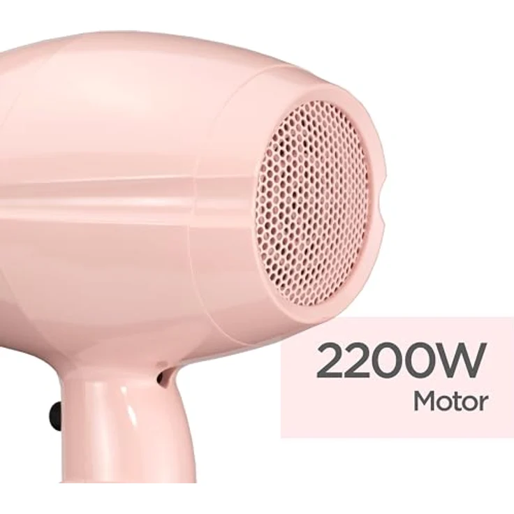 BaByliss 5337PRE Haartrockner Rose Blush 235, 2200 W, DC Motor, Ionen, 2 Geschwindigkeitsstufen und 3 Temperaturen, KaltluftTaste Inklusive schmaler Düse 8 mm, Kabel 2,2 m Leichtgewicht 429 g, rosa – Bild 2