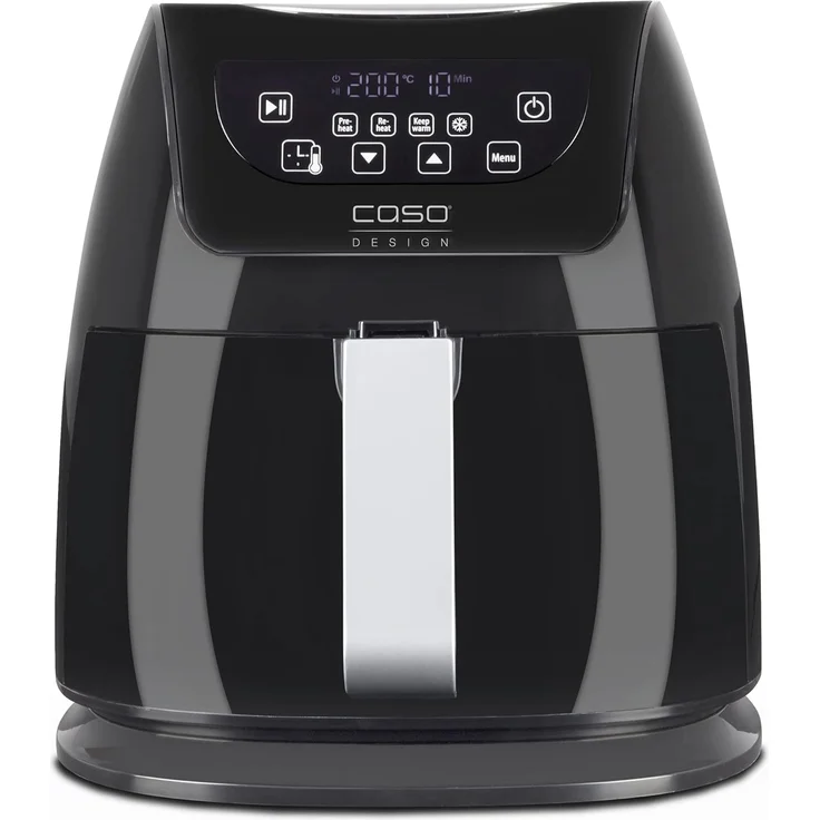 Caso 3179 AF 255 Heißluftfritteuse, ohne Öl, 3 Liter Fassungsvermögen, 1 kg, 60-200°C, Grill-Rost, schwarz, Edelstahl Kunststoff – Bild 1