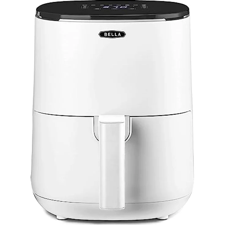 BELLA 2,7 l Touchscreen-Luftfritteuse, ölfreies Frittieren, spülmaschinenfeste Antihaft-Pfanne und Frittiergestell für einfache Reinigung, mattes weiß – Bild 1