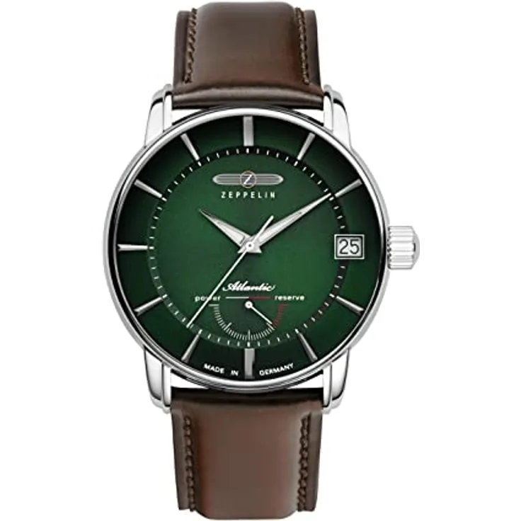 Zeppelin Herren-Automatikuhr Gangreserve Atlantic Braun/Grün 8416-4