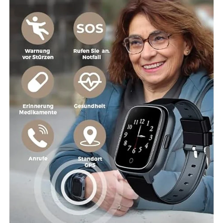 SaveFamily Senior. Ortungsgerät für Senioren, GPS, Anrufe, Notruferinnerung, Herzfrequenz, Schrittzähler, eigene App. – Bild 3