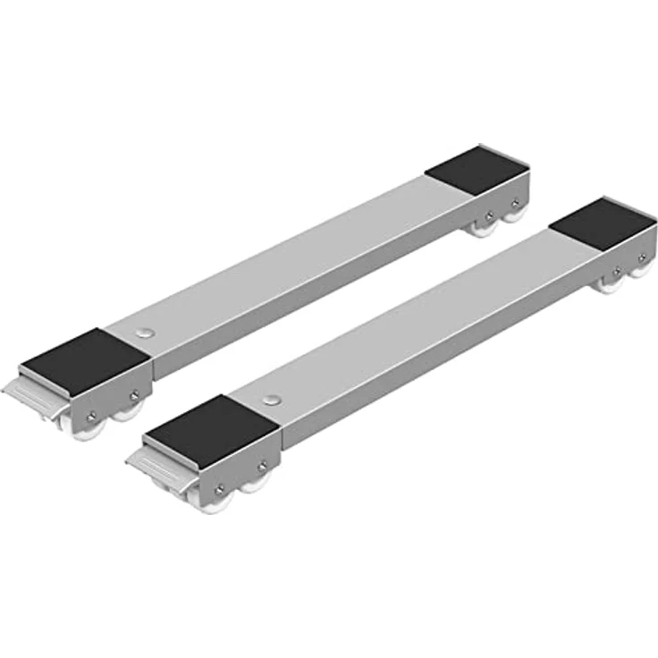 Ronlap 2er-Set mobiles Waschmaschinen Untergestell Transportroller, verstellbar 44cm-70,5cm, mit 24 Rollen und Bremse, Tragfähigkeit bis zu 300 kg, grau – Bild 1
