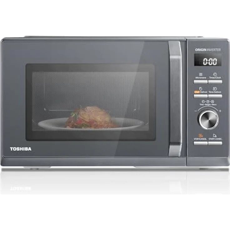 Toshiba MW3-AM25PFI(MG) Solo Mikrowelle 25L, 900W mit Origin-Inverter, Chef-Defrost, 10 Leistungsstufen, 7 Auto-Menüs, Easy Clean, Morandi-Grau – Bild 1