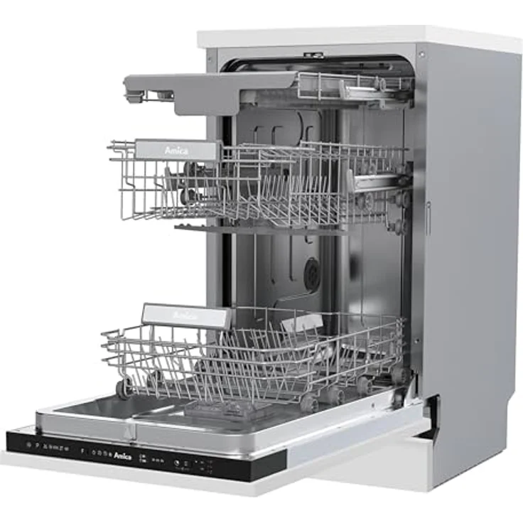 Amica EGSPV 584 900, Vollintegrierter Geschirrspüler 45 cm, 10 Maßgedecke, 8 l, 42 dB (A), Flex Besteckschublade, Aquastopp, 5 Programme – Bild 5