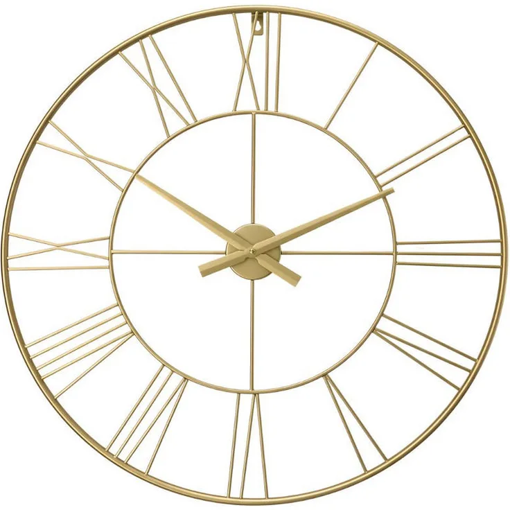 EDAXO Aratio Wanduhr, Gold, Metall, 70 cm, minimalistisch mit Quarzwerk, ideale Dekoration für Wohnzimmer und Büro