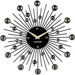 Karlsson Wanduhr Sunburst, Schwarz / Gold, 30 cm