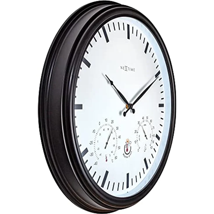 NeXtime 4306ZW Wanduhr, Kunststoff, Schwarz, 50.8 cm Durchmesser mit Schrittbewegung – Bild 2