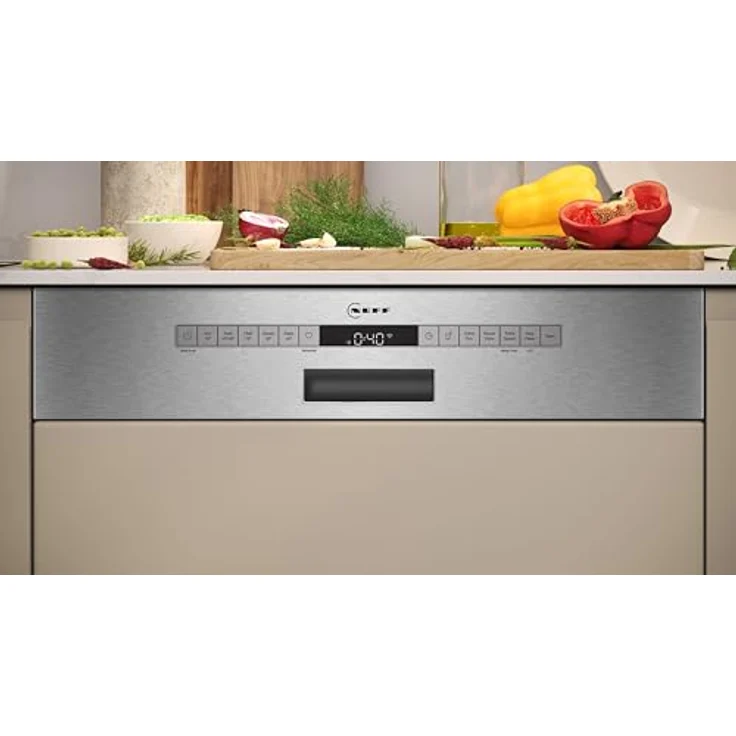 Neff N 50 S145EBS16E, teilintegrierbarer Geschirrspüler 60 cm, gebürsteter Stahl, Open Dry, Aqua Stop, Energieeffizienzklasse A, 13 Maßgedecke – Bild 3