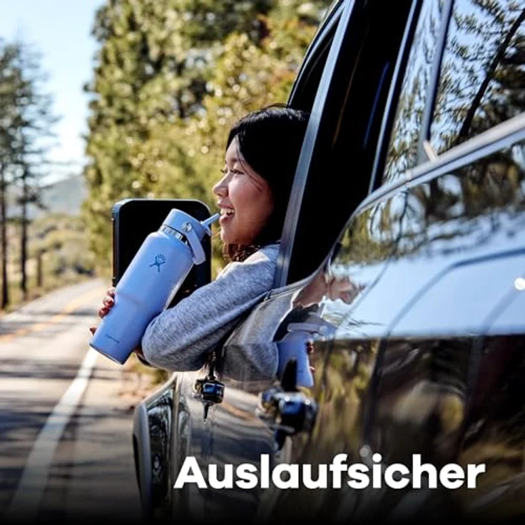 Hydro Flask Wide Flex Straw Travel Bottle 710ml (24 oz), Auslaufsicher, Isoliert, hält Getränke 24 Stunden kalt, Becherhalterkompatibel, Oat – Bild 2