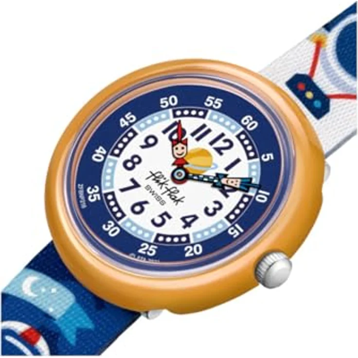 Flik Flak Montre Enfant Astrodreams, Armbanduhr mit Bio-basiertem Kunststoffgehäuse, wasserdicht, Blau – Bild 3