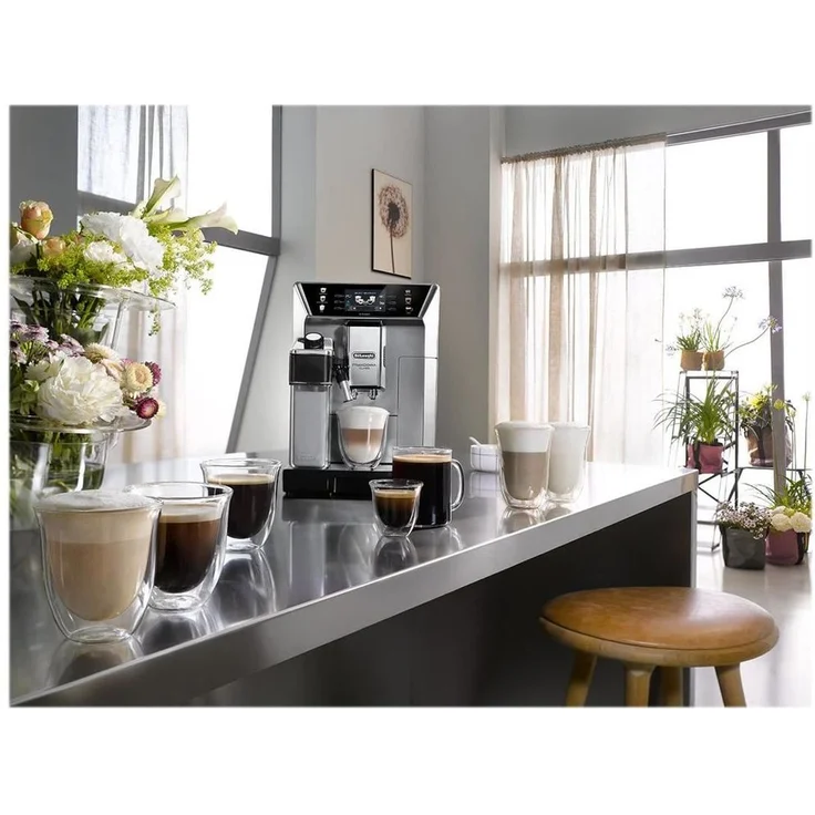 De'Longhi PrimaDonna Class ECAM 550.85.MS Kaffeevollautomat mit Milchsystem und integriertem Mahlwerk, Cappuccino und Espresso auf Knopfdruck, 3,5 Zoll TFT Farbdisplay und App-Steuerung, silber – Bild 6