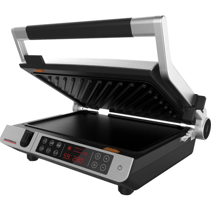 Gastroback 42539 Design BBQ Advanced Control Grill, Kontaktgrill, Tischgrill, BBQ-Grill, Indoor-Grill, Grillthermometer, 2000W, 6 Grillprogramme, Grillplatten spülmaschinengeeignet, 34 x 24 cm Grillfläche, weiß, schwarz – Bild 5