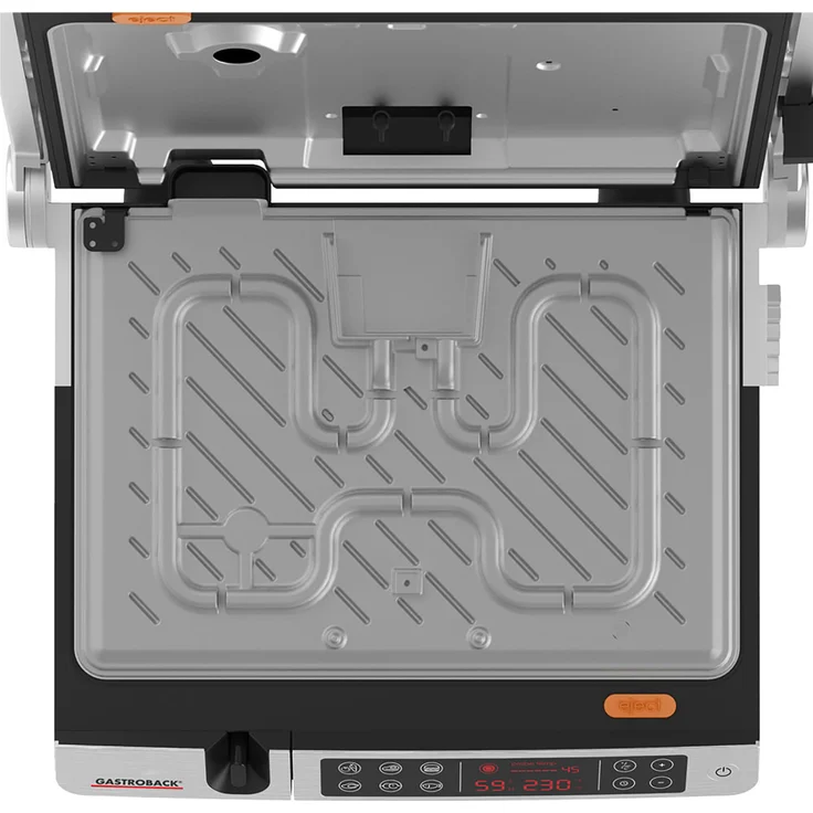 Gastroback 42539 Design BBQ Advanced Control Grill, Kontaktgrill, Tischgrill, BBQ-Grill, Indoor-Grill, Grillthermometer, 2000W, 6 Grillprogramme, Grillplatten spülmaschinengeeignet, 34 x 24 cm Grillfläche, weiß, schwarz – Bild 3