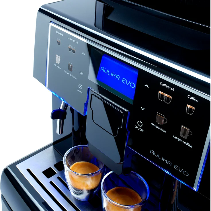 Saeco Aulika Office Evo V2 Kaffeevollautomat, LED-Beleuchtung, Display, 1400 Watt, schwarz – Bild 2