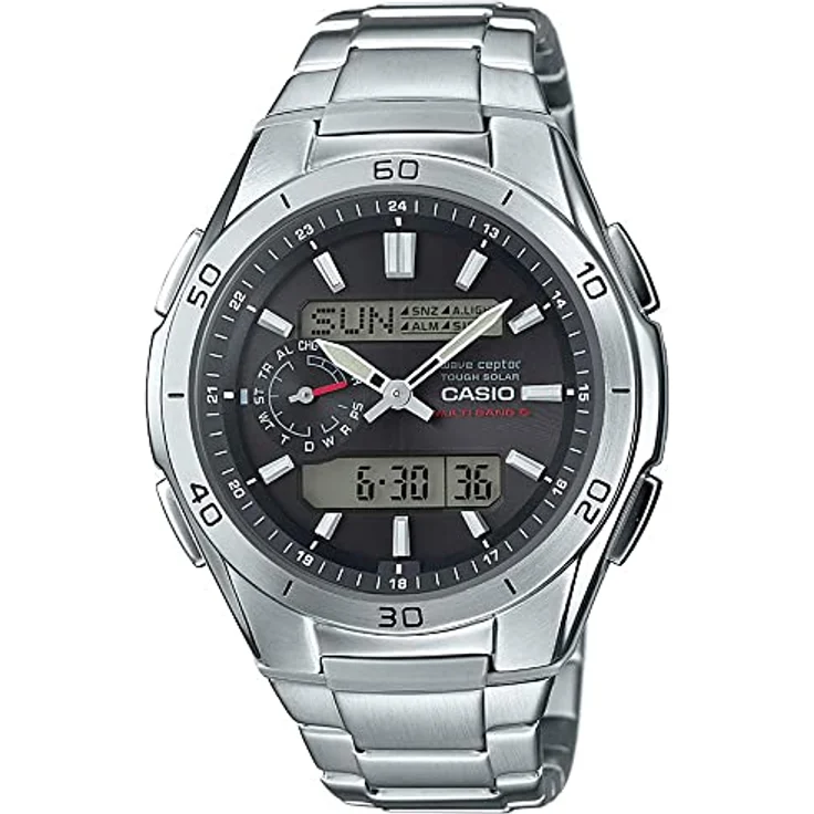 Casio Herrenuhr Solar- Funk WVA-M650D-1AER Edelstahl – Bild 2