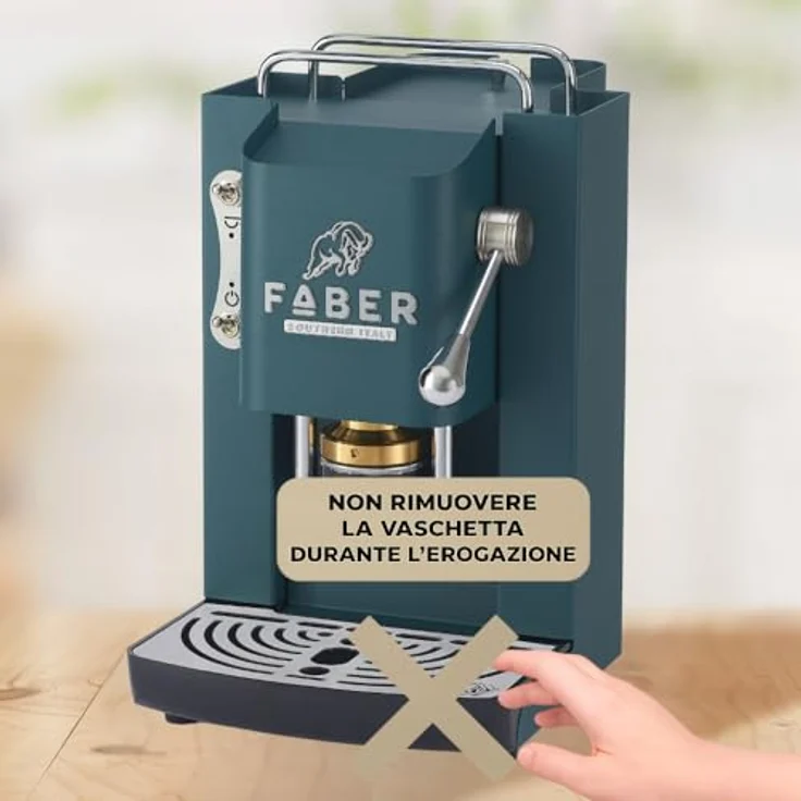 Faber Coffee Machines Pro Deluxe 3.0 Chrom, Kaffeepadmaschine für 44mm ESE-Pads, hygienischer Wassertank aus Glas, magnetisch abnehmbare Brühgruppe, Chrom-Details mit 3D-Logo – Bild 8