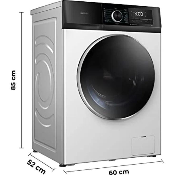 Cecotec Lavadora 8 Kg Carga Frontal Bolero Dresscode 8500 Inverter A. 1900 W, 1400 rpm, Motor Inverter Plus, Bajo Consumo, 16 Programas, SteamMax, Delay Start, Weiss – Bild 2