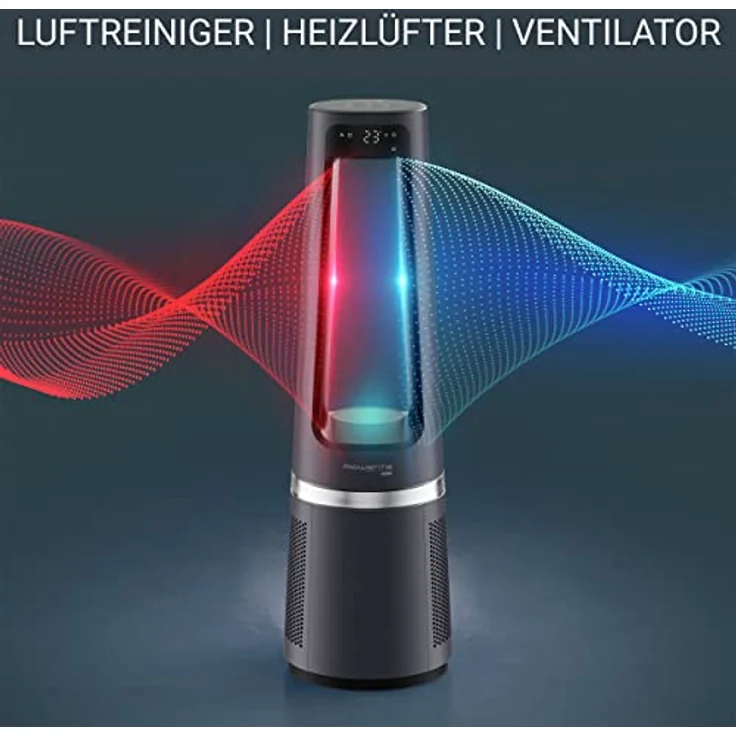 Rowenta QU5062 Eclipse 3in1 Luftreiniger | Heizlüfter | Ventilator | filtert 99,9% der Partikel | für 30 m2 Raumgröße | schnelle Heizung bis zu 35°C | automatischer Tag- und Nachtmodus | Schwarz/Grau – Bild 5