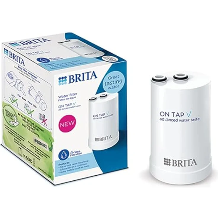 Brita Filter ON TAP V Pack 1, 600L Wasserfilterkartusche - Reduziert Mikropartikel, Schwermetalle - Kokosnuss-Aktivkohle, 4-stufige Filtration – Bild 3