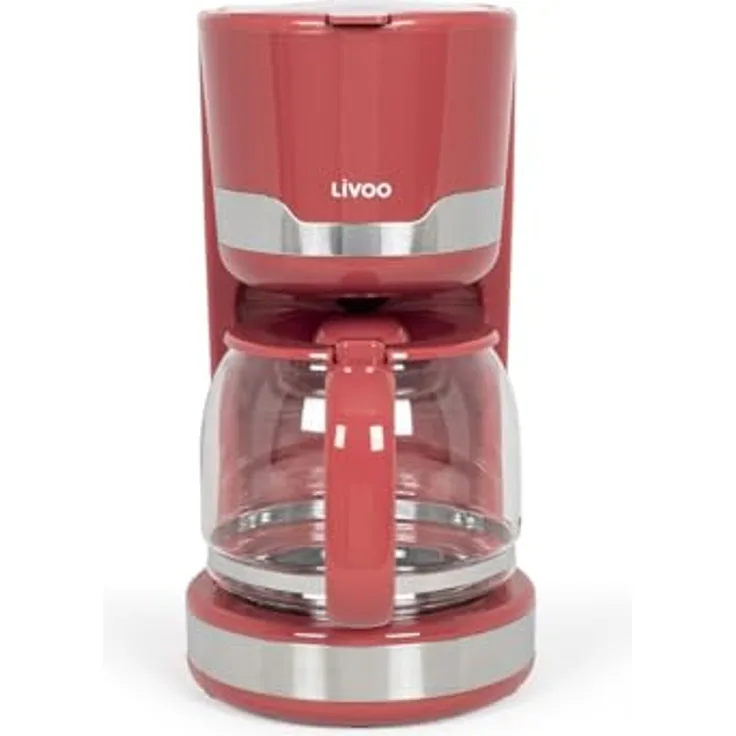 Livoo Elektrische Kaffeemaschine DOD201 – Kapazität 14 Tassen, 1000 W, wiederverwendbarer Filter, Warmhaltefunktion, Tropfschutz, Farbe Schwarz