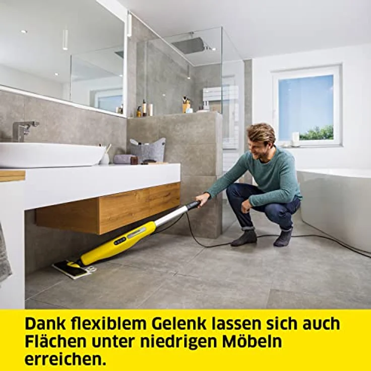 Kärcher Dampfmopp SC 3 Upright EasyFix 1.513-300.0 (Flächenleistung je Tankfüllung ca. 60m², 3-stufige Dampfmengenregulierung, Düsengelenk, Mikrofaser-Bodentuch Klett) – Bild 5
