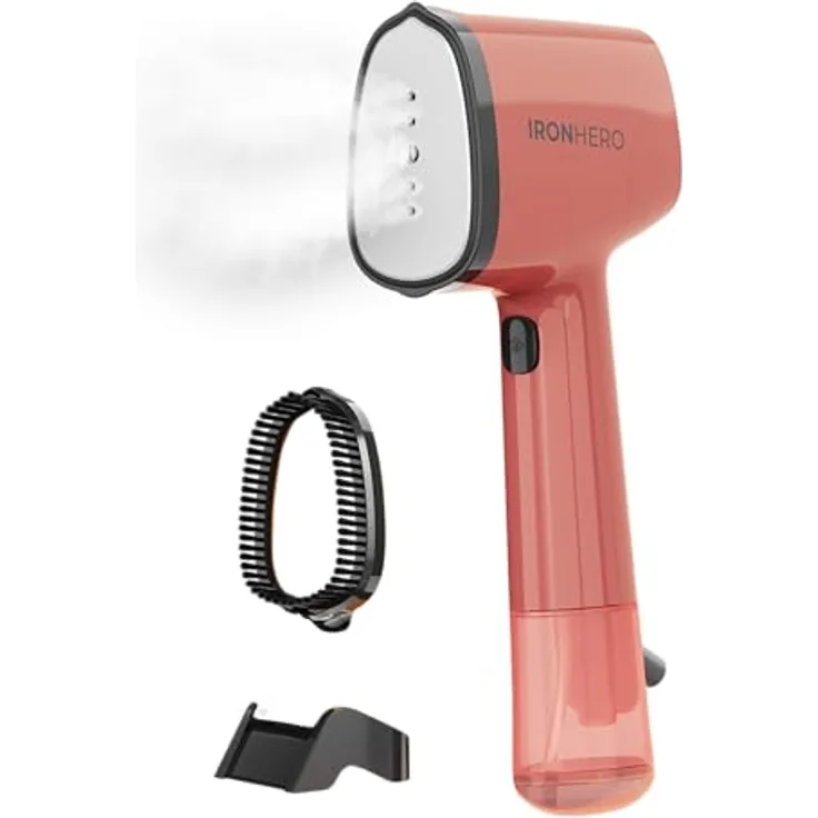 Cecotec IronHero V-1500 Essential Red, Vertikales Bügeleisen mit 1500 W, Keramiksohle, kontinuierlicher Dampf 25 g/min, schnelles Aufheizen, desinfiziert und reinigt Kleidung