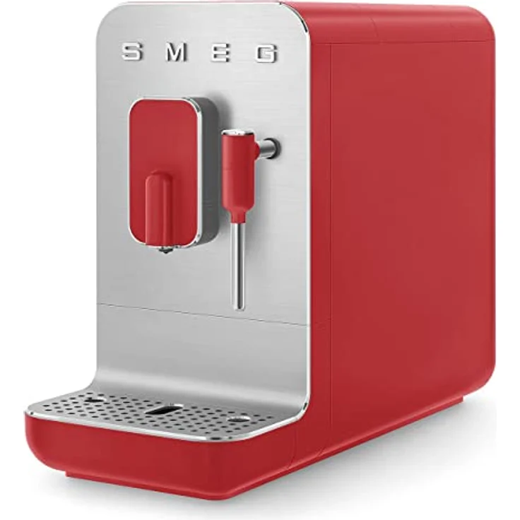 Smeg BCC02 Kaffeevollautomat 50s Style, 1,4 l Wassertank, mit integriertem Mahlwerk und Milchaufschäumdüse, ruby red – Bild 2
