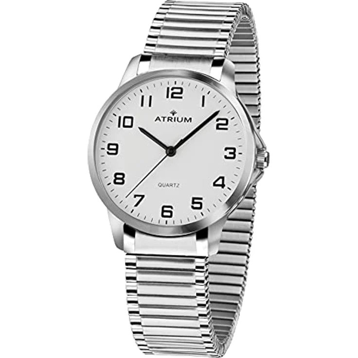 Atrium A36-50, Damen Herren Armbanduhr silberfarben, Quarz, 3 Bar Wasserdichtigkeit, Edelstahlzugband, flexibles Band – Bild 1
