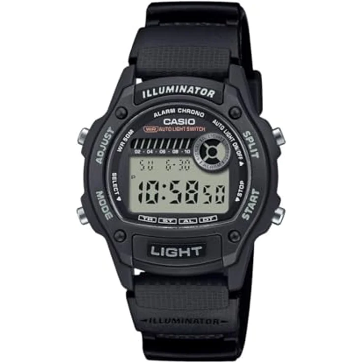 CASIO TIMELESS COLLECTION W-220H-1AVEF, Digitaler Chronograph mit modernem Design für Damen und Herren, schwarz – Bild 1