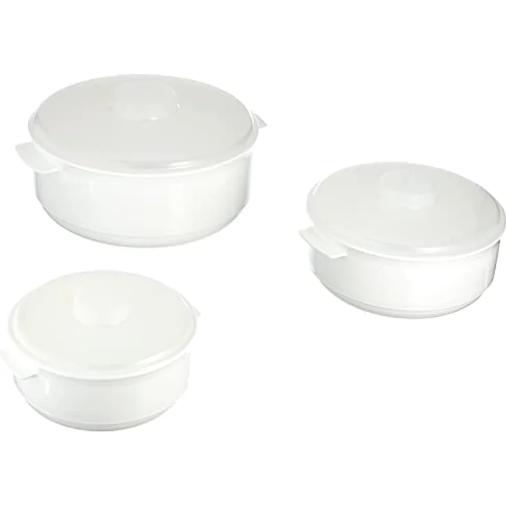 Rechberger Mikrowellenschüssel-Set 3-tlg., temperaturbeständig bis 110 °C, Kunststoff, Volumen: 0,5 / 1,0 / 2,0 l – Bild 2