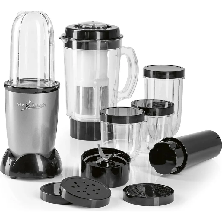 GOURMETmaxx Standmixer GOURMETmaxx Smoothie Maker & Standmixer 400W 18tlg. Set Mr. Magic, 400,00 W, Vielseitiger Smoothie Maker & Multitalent, in Schwarz – Bild 1