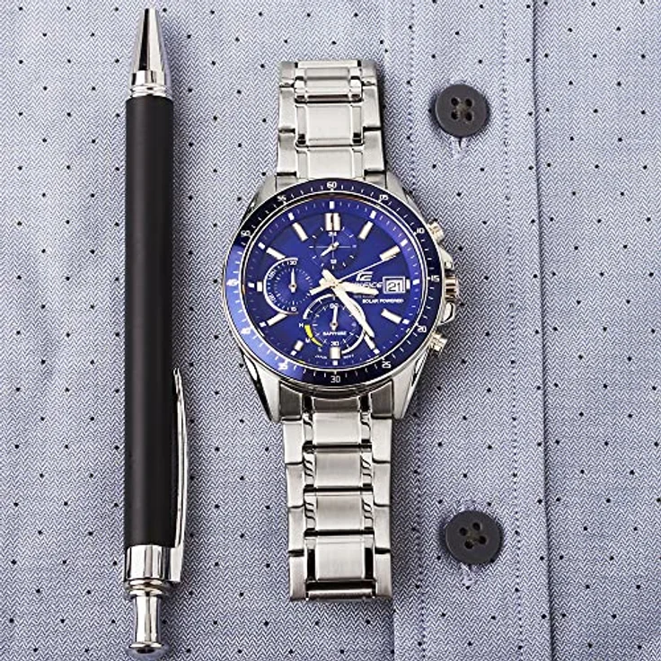 Casio Herren Chronograph Solar Uhr mit Edelstahl Armband EFS-S510D-2AVUEF – Bild 5