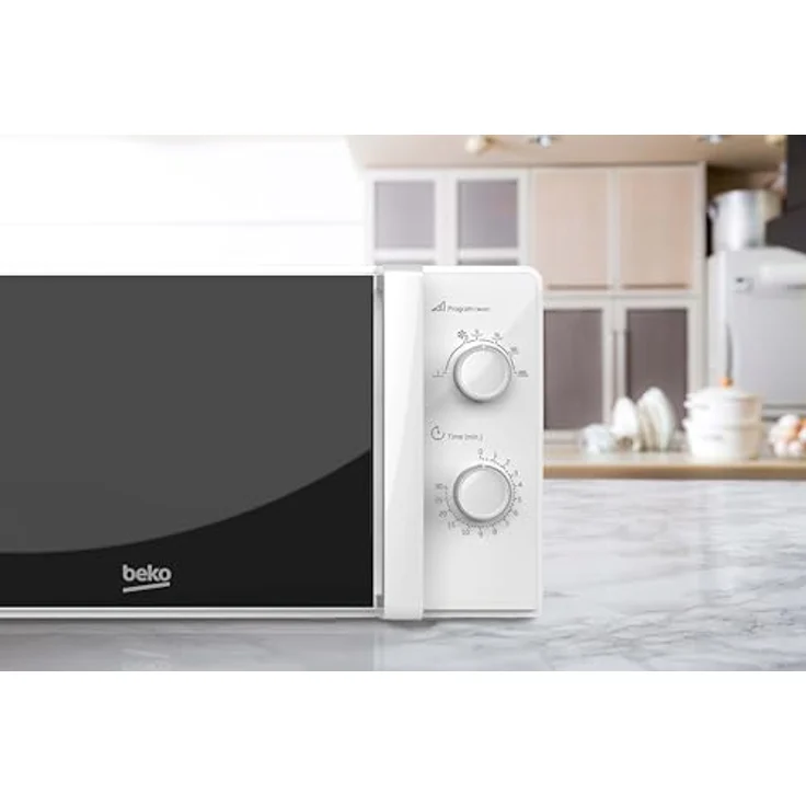 Beko MOC20100WFB Mikrowelle, Standgerät, 700W, mechanische Steuerung, Garraum 20 Liter, Timer, weiß – Bild 5
