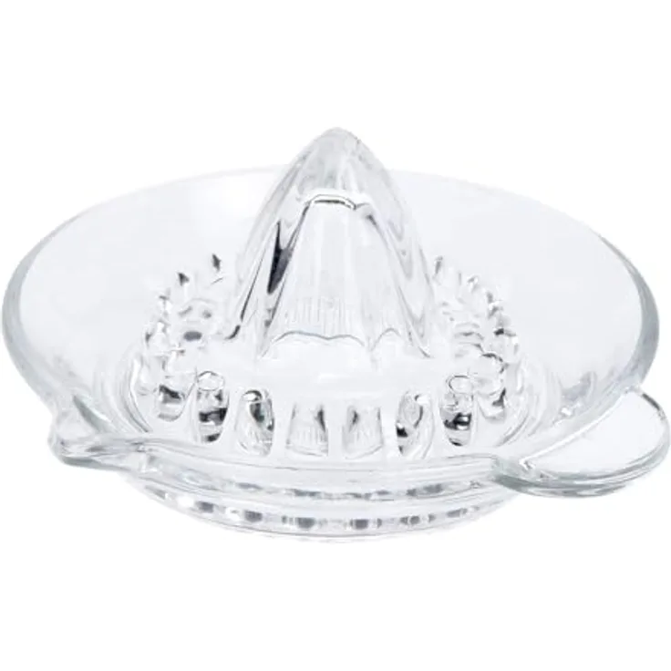 WESTCRAFT Manuelle Glas Zitruspresse, Zitronen-Presse mit Ausgießer, spülmaschinenfest für Zitronen und Orangen, Ø 14 cm