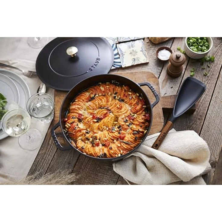 Staub Bräter mit Chistera, Induktionsgeeignet, Gusseisen, Schwarz, 28 cm, 1 Einheiten – Bild 6