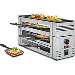 Spring Pizza Raclette 6, Silber, Alugrillplatte, 6 Personen