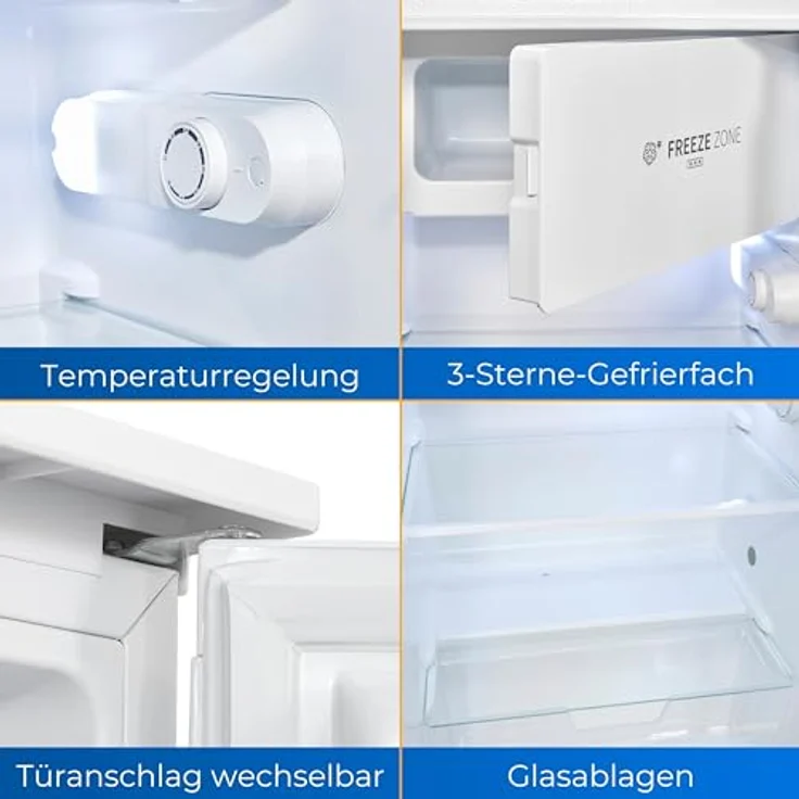 Exquisit Kühlschrank KS5117-3-010E weiss | Nutzinhalt: 82 L | Mit Gefrierfach | 3-Sterne-Gefrieren | LED – Bild 3