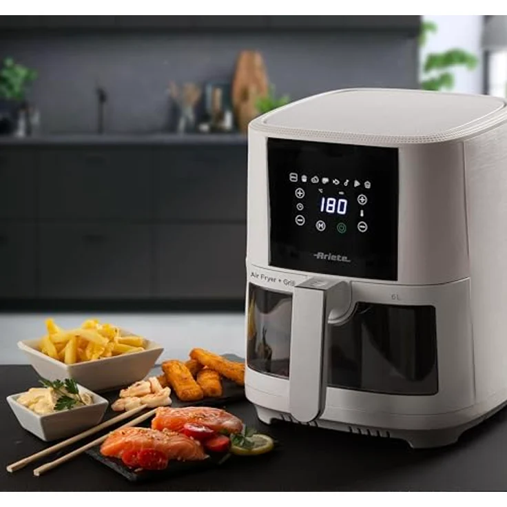 Ariete 4626 Airy Fryer 6L, Luftfritteuse mit 8 Programmen, 1300 W, Transparenter Korb, Weiß – Bild 7