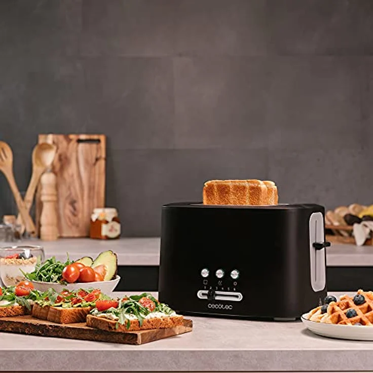 Cecotec Toast&Taste 9000, Doppel-Toaster 980 W mit 2 extra breiten Schlitzen, schwarz – Bild 2