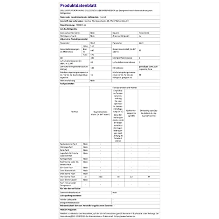 homeX FM1015-W Gefrierschrank, freistehend, Energieklasse E – Bild 9