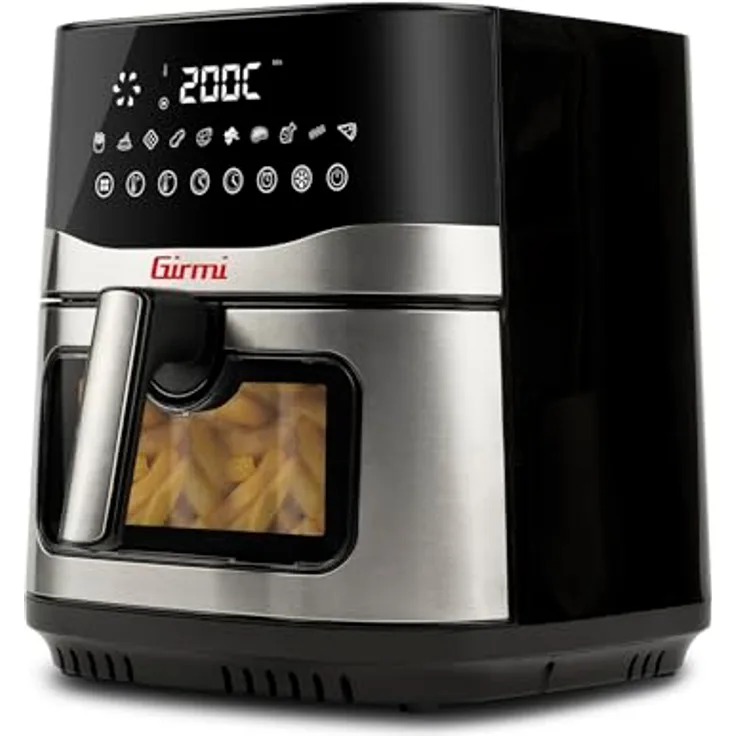 Girmi FG90 Heißluftfritteuse Ecofrit Premium, 2200W, 9L, Doppelheizung, Digitaldisplay, Auftaufunktion, BPA/PFOA Safe