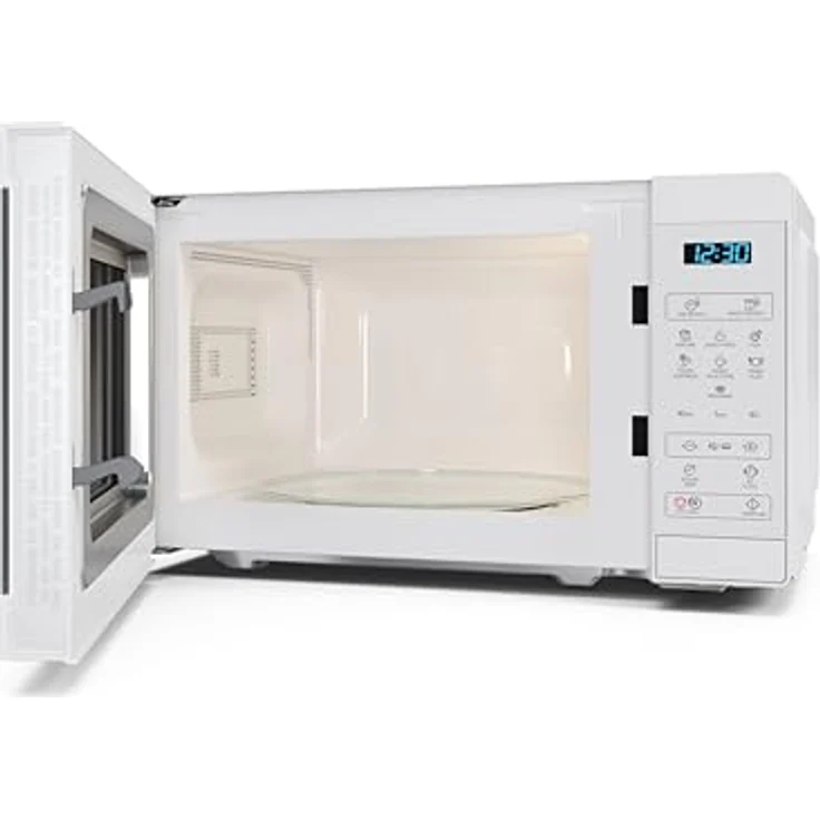 Sharp YC-MS02E-C Mikrowelle, Standgerät, 800W, Garraum 20L, 11 Leistungsstufen, 8 automatische Programme, Timer, inkl. Drehteller, weiß – Bild 3