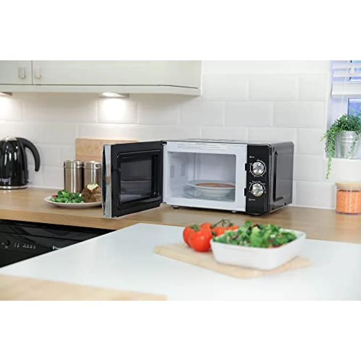 Russell Hobbs RHMM701B 17 Liter, 700 W, schwarz, manuelle Solo-Mikrowelle mit 5 Leistungsstufen, Signalton und Timer, Auftaufunktion, einfache Reinigung – Bild 5