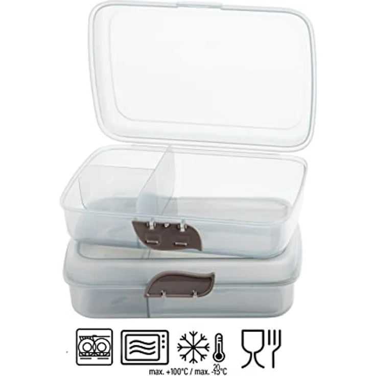 2friends Brotdosen Kinder, Lunchbox, 2 Stück+2 Schraubdeckeldosen, Brotdose Kinder mit Fächern und Clickverschluss, Bento Box, Brotzeitbox, Frühstücksbox, ohne BPA+Weichmacher, 100% recyclebar – Bild 5