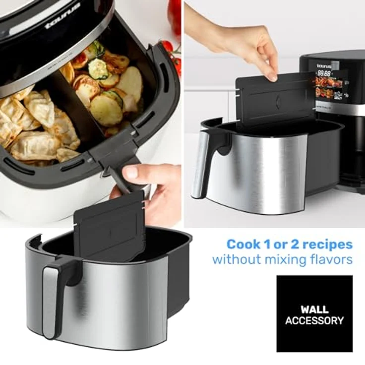 Taurus Air Fryer Digital 7S Wall HD, ölfreie Fritteuse mit 6,5l Kapazität, 8 Programmen, HD-Display, BPA- und PFOA-frei, kühl bleibender Griff – Bild 5